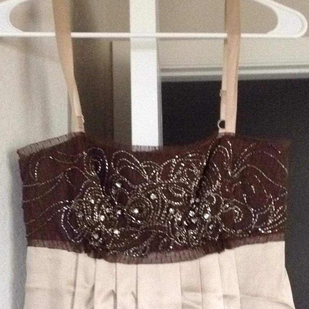 BCBGMaxAzria Brown & Beige Sequin Cocktain Dress 2